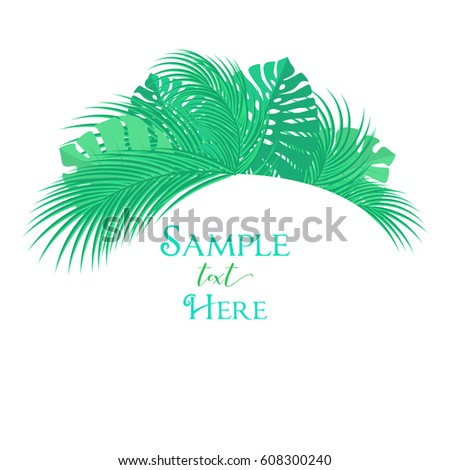 Vector illustration of palm leaf decoration. Exotic tree palm leaf