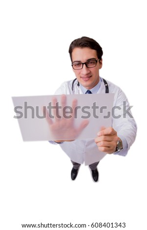 Male doctor isolated on the white background