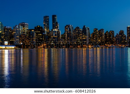 Stanley Park in the evening, Beautiful view of Vancouver