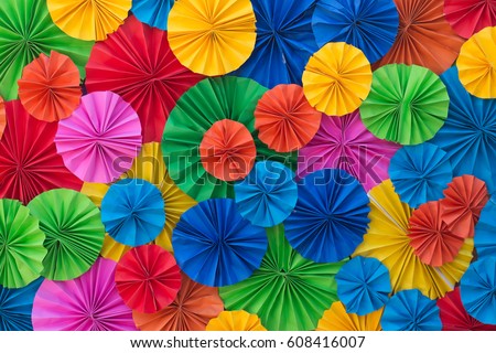 Colour full paper folded make for abstract background.