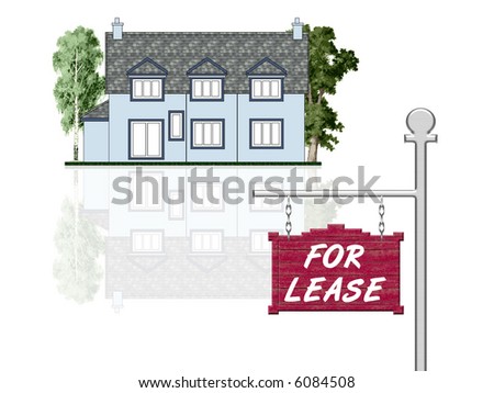 House for lease, isolated illustration