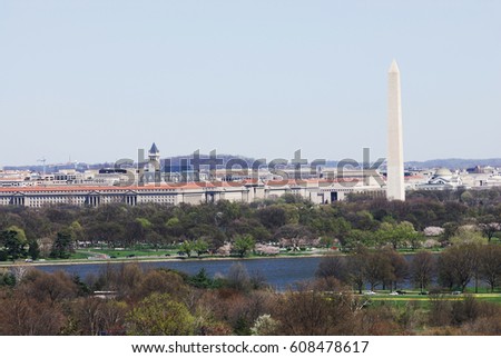 landscape of Washington DC in spring