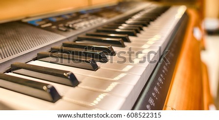 Piano in a music shop.