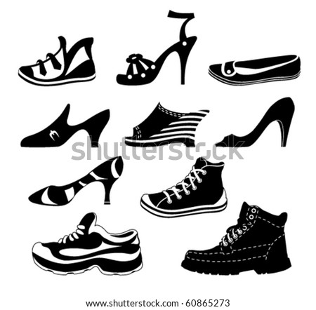 Set of various shoes