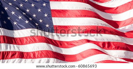 Flag of the USA (United States of America) on tha Wall Street