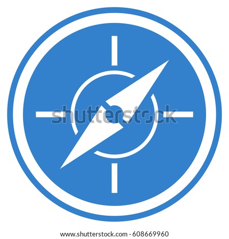 Compass vector icon. Flat cobalt symbol. Pictogram is isolated on a white background. Designed for web and software interfaces.