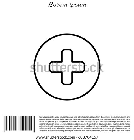 Medical cross line icon