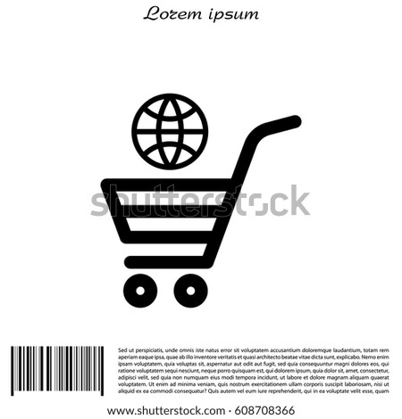 shopping cart (basket) icon. vector illustration