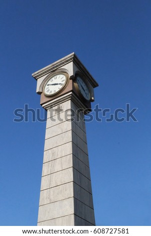 Stock Photo - close up vintage clock tower