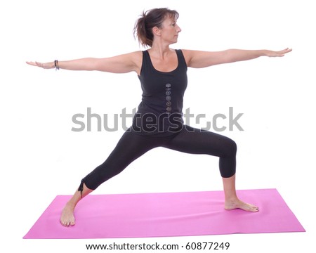 Female in yoga pose isolated