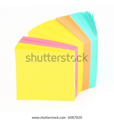 blank adhesive notes against white background
