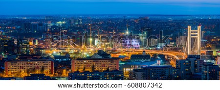 Passage seen from the tallest building in the center of Bucharest Royalty-Free Stock Photo #608807342