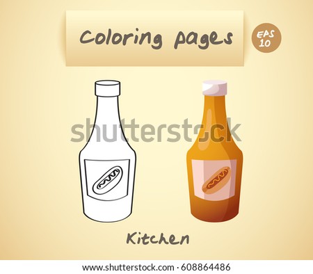 Coloring book pages for kids : Mustard : Vector Illustration