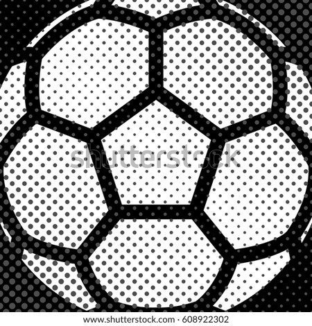 Sports background Ball for the game of soccer, the effect of halftone and place  for your text