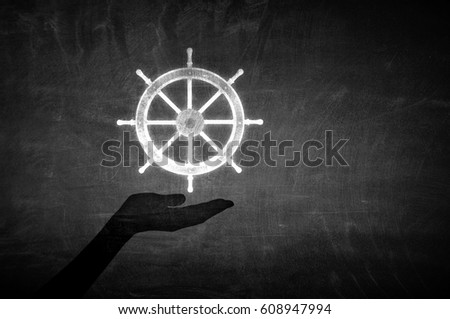 Steering wheel in palm