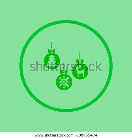 Christmas tree balls, icon