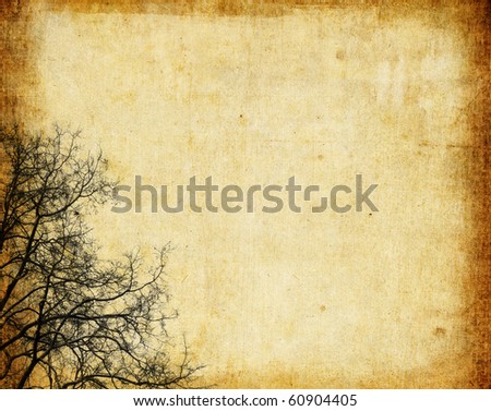 Aged paper with grunge tree