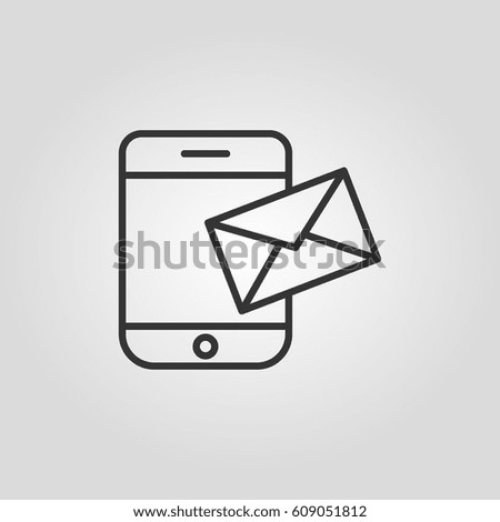 Outline smartphone  mail   web icon ilustration  vector symbol