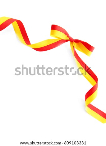 Ribbon in colors of Warsaw flag on white background