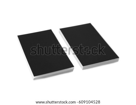 Blank paper cards for branding on white background