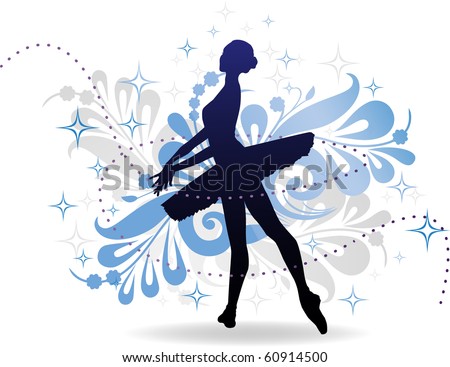The woman dances, ballerina, vector illustration