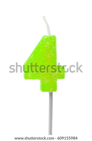 Birthday candles number isolated on white background