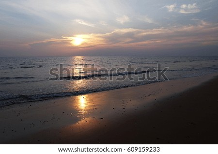 Beautiful view sunset on beach,beautiful landscape background