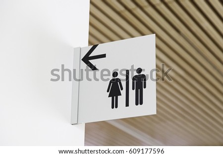 Bathroom sign, detail of an information sign