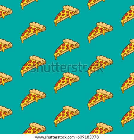 Pizza seamless pattern vector collection