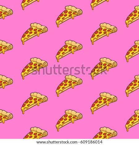 Pizza seamless pattern vector collection