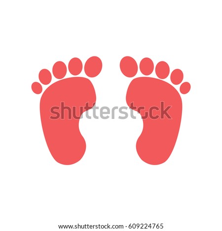 baby footprint icon isolated vector
