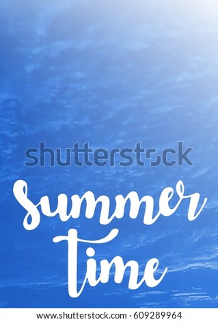 Exotic summer vacation background. Sky with palms vector illustration. Summer time