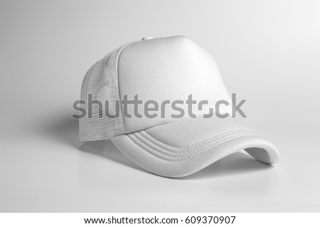 Truck Driver Cap White Royalty-Free Stock Photo #609370907