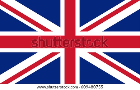 United Kingdom flag. Great Britain national symbol. British flag. Vector illustration. Royalty-Free Stock Photo #609480755