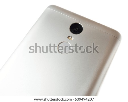 modern smartphone scanner fingerprint isolated on white background