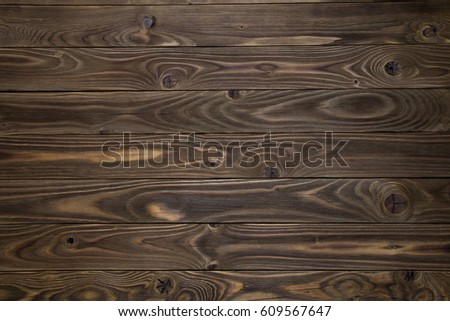 texture of old wooden brown planks. Top view