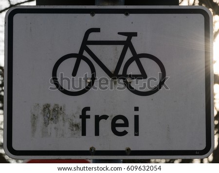 german traffic sign. free for bycicles
