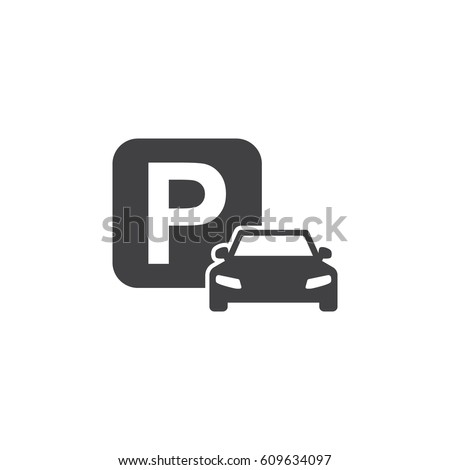 Vector car parking Icon. car-park vector illustration on white background Royalty-Free Stock Photo #609634097