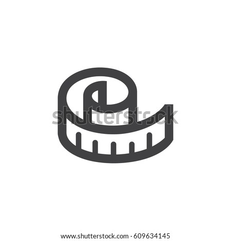 Measuring tape icon. meter vector illustration on white background Royalty-Free Stock Photo #609634145