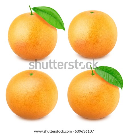 Grapefruit set isolated on white background