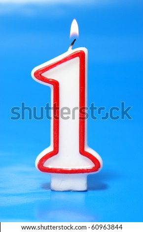 One Birthday Candle Royalty-Free Stock Photo #60963844