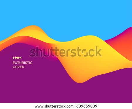Moving colorful abstract background. Dynamic Effect. 3D Vector Illustration. Design Template. Royalty-Free Stock Photo #609659009