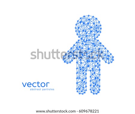 Abstract vector illustration of child on white background. 