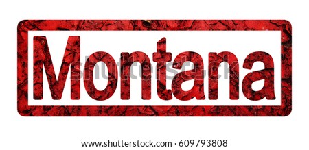 Montana, the names of the States in the red frame