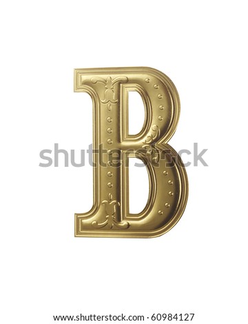 stock image of gold color alphabet