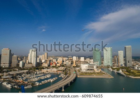 Aerial Downtown Miami Florida, USA