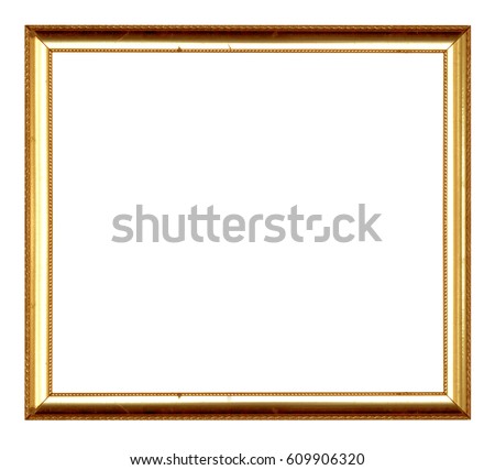Gold vintage frame isolated on white background (frame, photo, picture)
