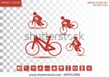 Cyclist icon vector illustration eps10. Isolated badge for website or app - stock infographics
