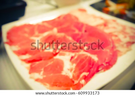 Picture blurred  for background abstract and can be illustration to article of beef