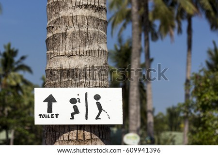 Outdoor bathroom sign